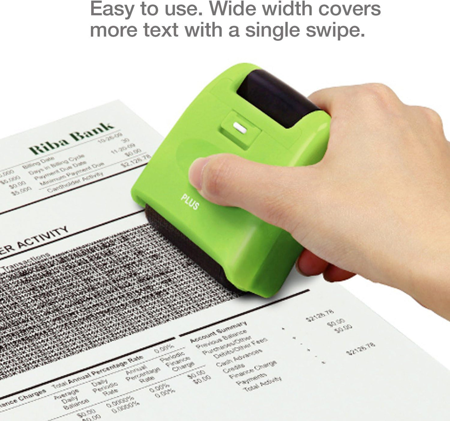 Identity Theft Prevention Security Stamp Wide Roller Security Stamp Kits (Green)