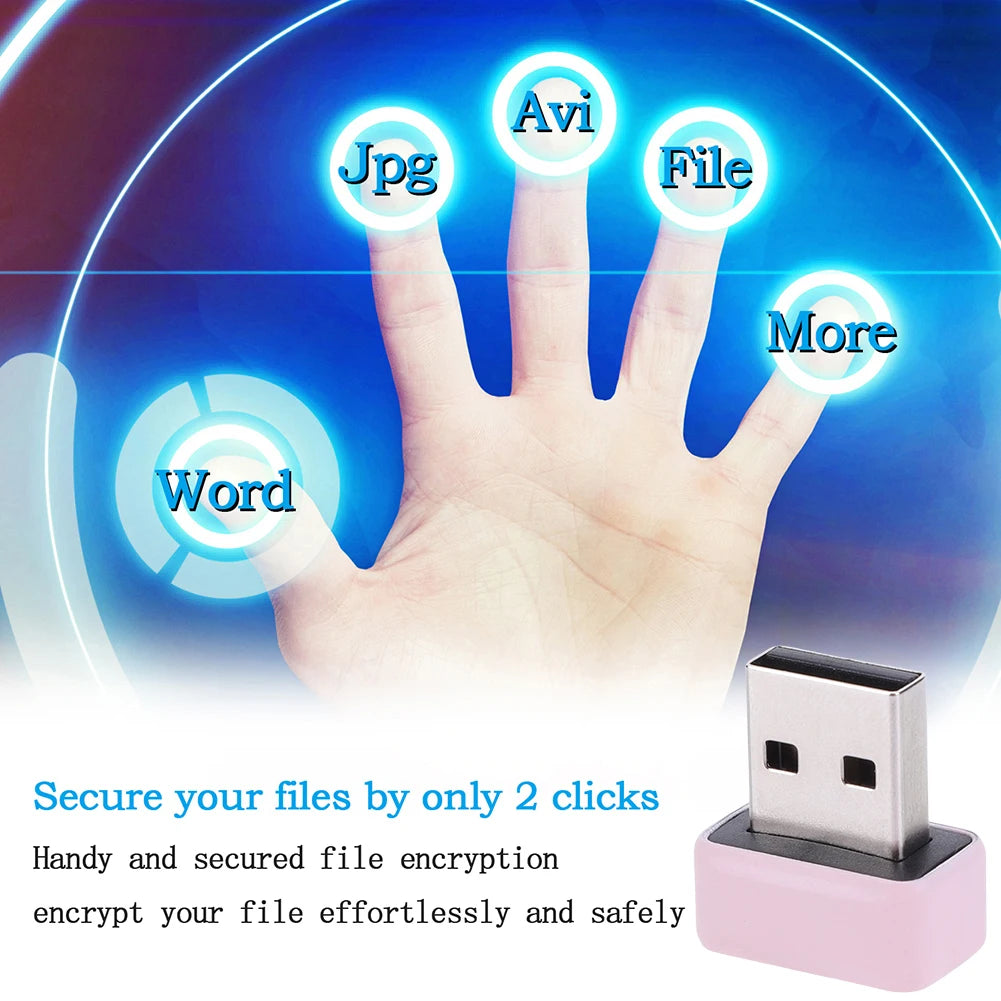 USB Fingerprint Key Reader for Win 10/11 Hello Speedy Matching Security Key FIDO U2F Mini Fingerprint Reader Biometric Scanner