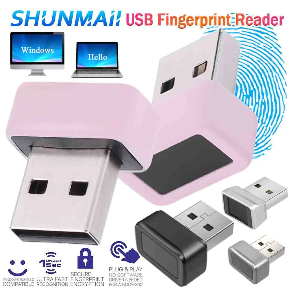 USB Fingerprint Key Reader for Win 10/11 Hello Speedy Matching Security Key FIDO U2F Mini Fingerprint Reader Biometric Scanner