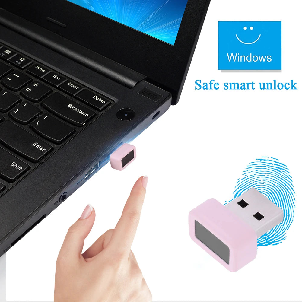 USB Fingerprint Key Reader for Win 10/11 Hello Speedy Matching Security Key FIDO U2F Mini Fingerprint Reader Biometric Scanner