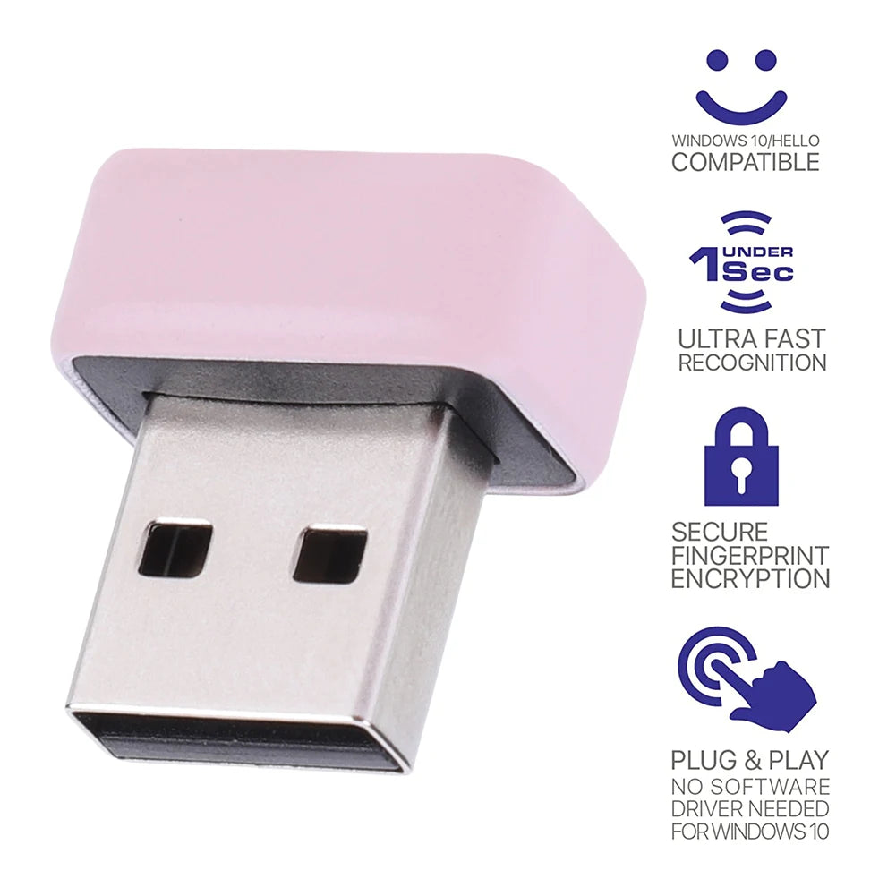 USB Fingerprint Key Reader for Win 10/11 Hello Speedy Matching Security Key FIDO U2F Mini Fingerprint Reader Biometric Scanner